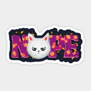 Nope angry cat Sticker